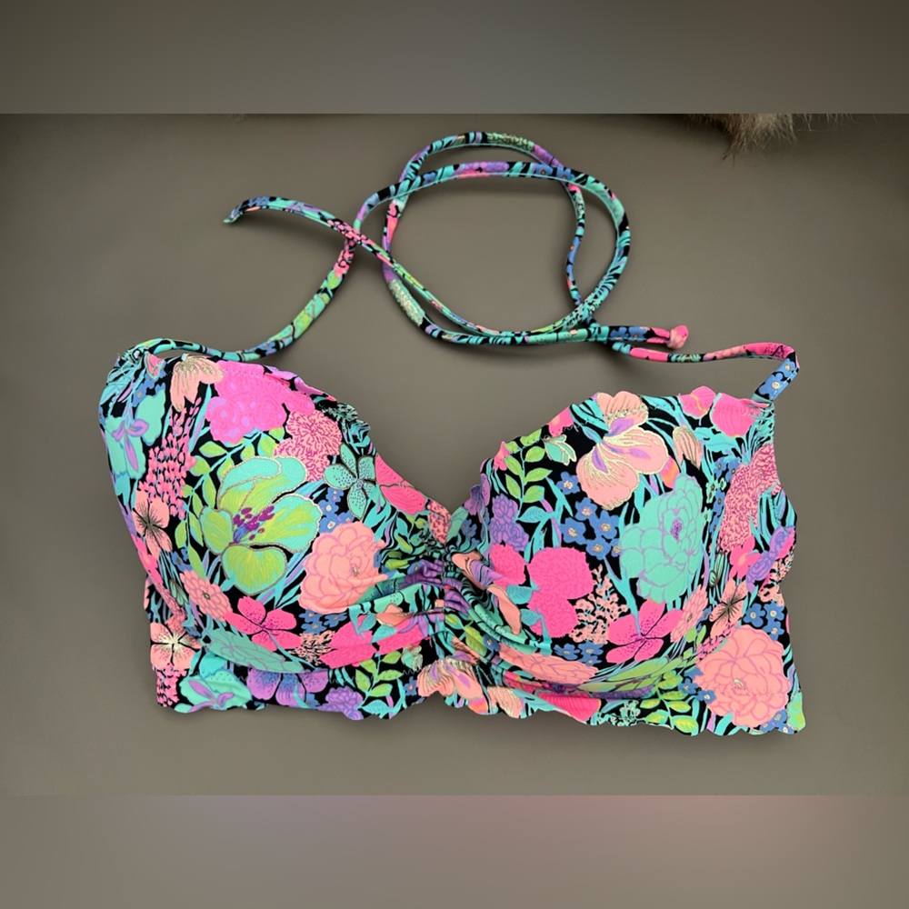 Victoria’s Secret Colorful Floral Bikini Top – Size 32D